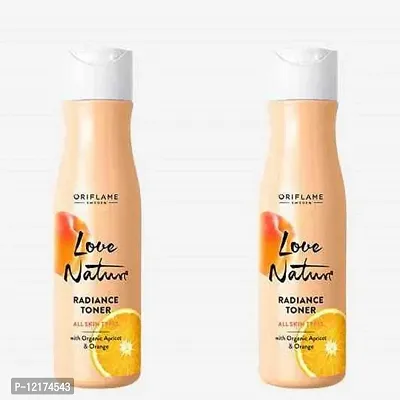 Oriflame LOVE NATURE Radiance Toner with Organic Apricot  Orange 150 ml pack of 2
