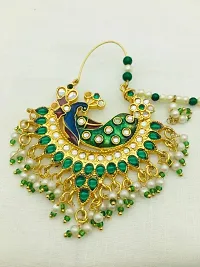 Rajasthani Big Nose Nath Peacock-thumb2