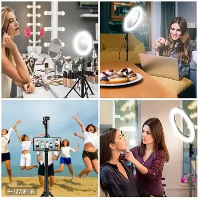 Sonvi Foldable Tripod with Remote, Sonvi Dimmable 3-Modes LED Ring Light with Tabletop Stand with Ball-Head for Making up, Tiktok Videos-thumb4