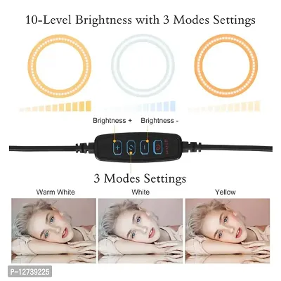 Sonvi 26 10inch Led Selfie Ring Light with Stand, Big Led Camera Light with Cool Warm Mix Light, Led Circle Light for YouTube Video Live Stream Makeup-thumb2