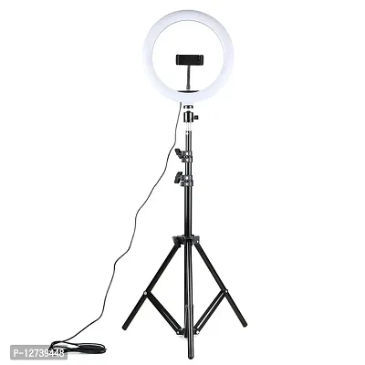 Sonvi Selfie Ring Light for Smartphone for Photo  Video at Tiktok, Musically and Other App with long 6.5 feet Stand Ring Flash Ring Flash (Black)-thumb0