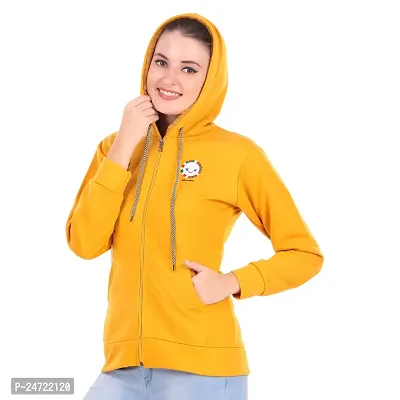 Stylish Front-Open Self Pattern Fleece Sweatshirts For Women