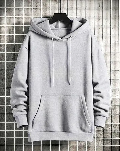 Elegant Wool Solid Long Sleeves Hoodies For Men