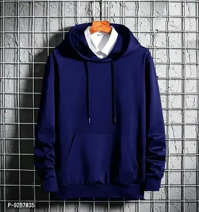 Classic Fleece Solid Hoodie Sweatshirts for Men