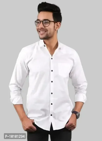 100% Cotton Mens Full Sleeves Plain Shirts-thumb0