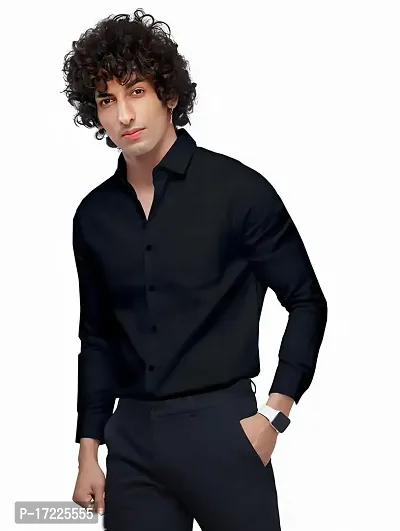 Black plain Formal shirt for men