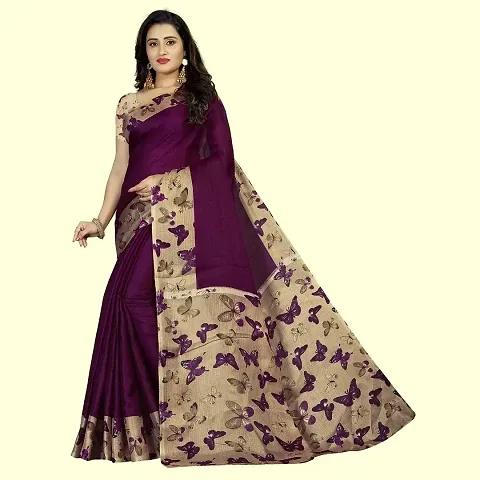 Elegant Polycotton Saree without Blouse piece For Women