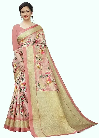 Women Stylish Art Silk Saree with Blouse piece