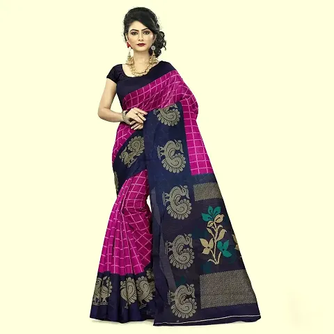 Stylish Polycotton Saree without Blouse piece For Women