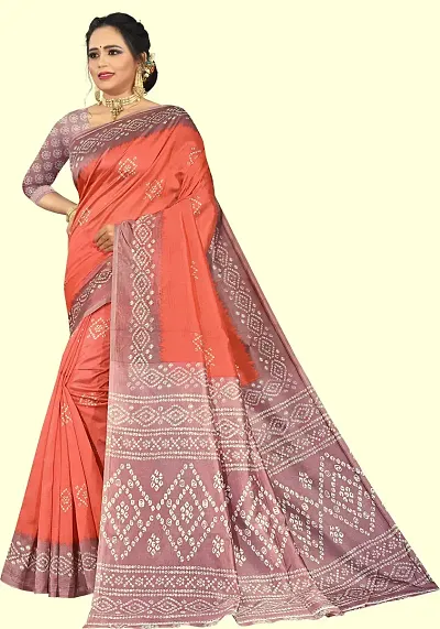 Attractive Art Silk Saree with Blouse piece 