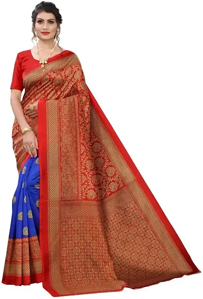 Beautiful Silk Blend Saree with Blouse piece