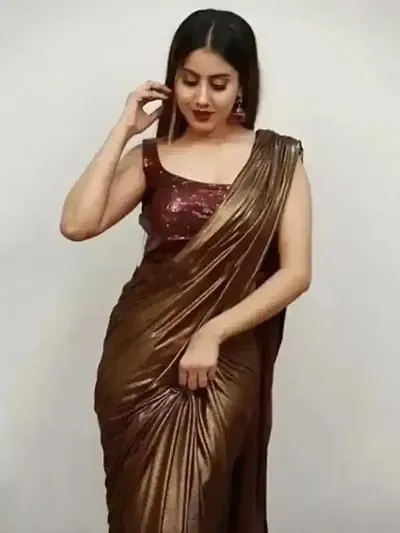 Fancy Lycra Saree With Blouse Piece For Women