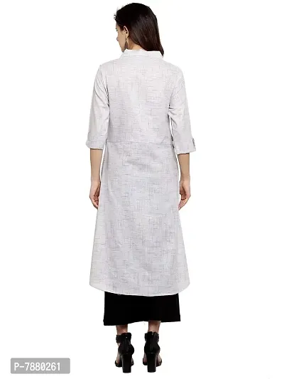 Sayesha Grey Shirt Collar Women's Cotton Kurti-thumb4