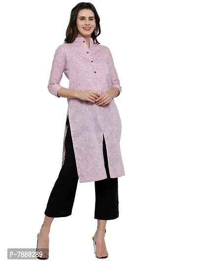 Sayesha Mauve Collar Front Slit Women's Cotton Kurti