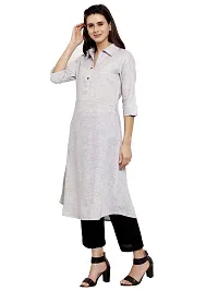 Sayesha Grey Shirt Collar Women's Cotton Kurti-thumb1