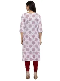 Sayesha White Red Circle Printed Women's Cotton Kurti-thumb2