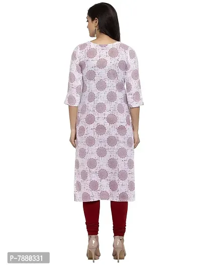 Sayesha White Red Circle Printed Women's Cotton Kurti-thumb3