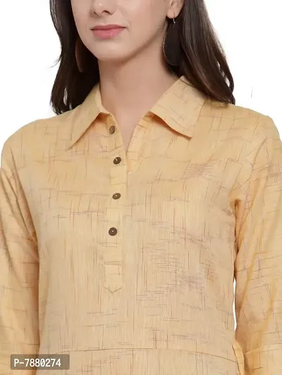 Sayesha Yellow Shirt Collar Women's Cotton Kurti-thumb5