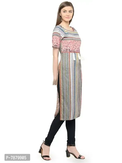 Sayesha Women's Crepe Multicolor Machine Printed Long kurta (Sizes from XS to 7XL)-thumb2