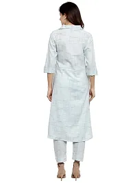 Sayesha Sky Blue Shirt Collar A-Line Women's Cotton Kurti with Cotton Pants(XS TO 7XL)-thumb3