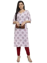 Sayesha White Red Circle Printed Women's Cotton Kurti-thumb4