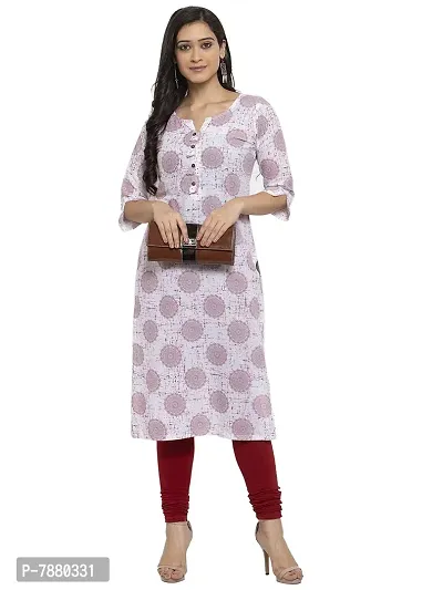 Sayesha White Red Circle Printed Women's Cotton Kurti-thumb5