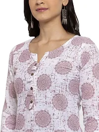 Sayesha White Red Circle Printed Women's Cotton Kurti-thumb3