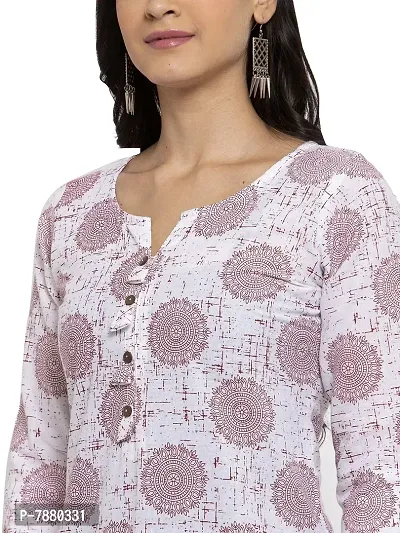 Sayesha White Red Circle Printed Women's Cotton Kurti-thumb4