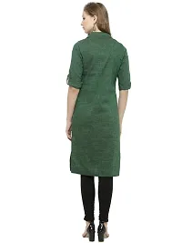 Bottle Green Shirt Collar Kurti-thumb3