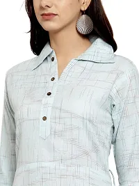 Sayesha Sky Blue Shirt Collar Women's Cotton Kurti-thumb4