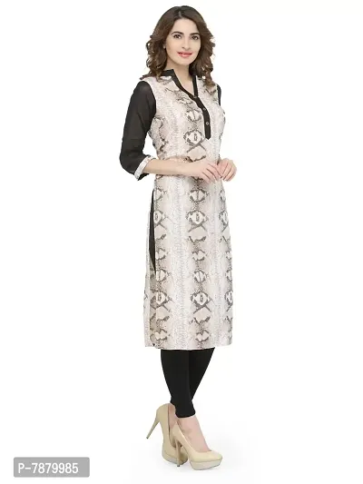 Leopard Printed Crepe Kurti-thumb2