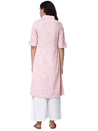 Sayesh Pink Printed Shirt Collar Women's Cotton Kurti-thumb2