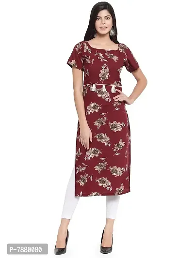 Sayesha Floral Printed Straight Crepe Women's Kurti-thumb0