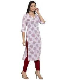 Sayesha White Red Circle Printed Women's Cotton Kurti-thumb1