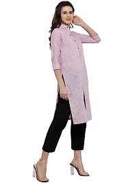 Sayesha Mauve Collar Front Slit Women's Cotton Kurti-thumb1