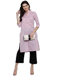 Sayesha Mauve Collar Front Slit Women's Cotton Kurti-thumb2