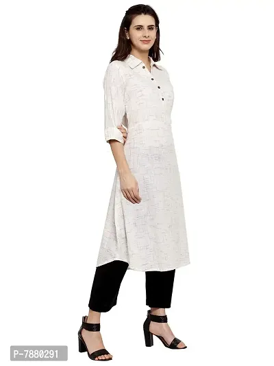 Sayesha White Shirt Collar Women's Cotton Kurti-thumb2