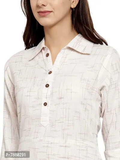 Sayesha White Shirt Collar Women's Cotton Kurti-thumb5