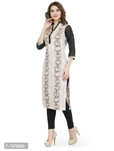 Leopard Printed Crepe Kurti-thumb3