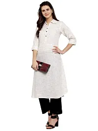 Sayesha White Shirt Collar Women's Cotton Kurti-thumb2