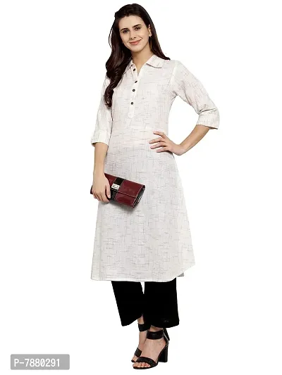 Sayesha White Shirt Collar Women's Cotton Kurti-thumb3