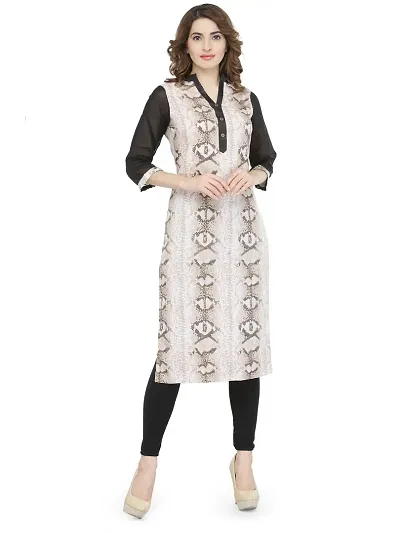 Leopard Crepe Kurti