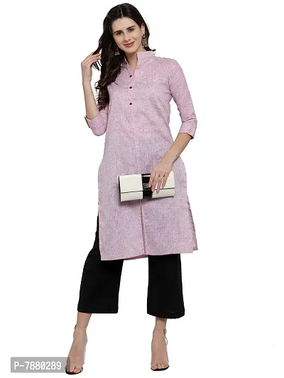 Sayesha Mauve Collar Front Slit Women's Cotton Kurti-thumb3