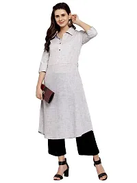 Sayesha Grey Shirt Collar Women's Cotton Kurti-thumb2