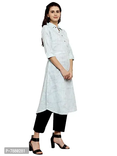 Sayesha Sky Blue Shirt Collar Women's Cotton Kurti-thumb2