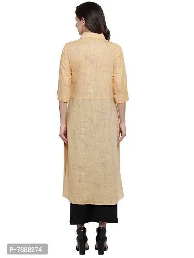 Sayesha Yellow Shirt Collar Women's Cotton Kurti-thumb4