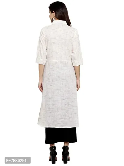 Sayesha White Shirt Collar Women's Cotton Kurti-thumb4