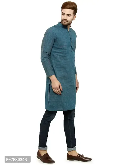 Sayesha Blue Long Cotton Kurta-thumb2