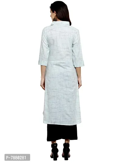 Sayesha Sky Blue Shirt Collar Women's Cotton Kurti-thumb4