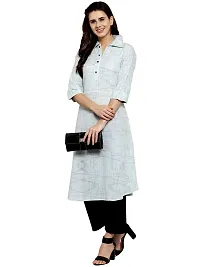 Sayesha Sky Blue Shirt Collar Women's Cotton Kurti-thumb2